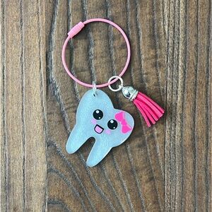 Keychain/Bag Charm - Tooth - NWT - Handmade 🦷🎀🦷